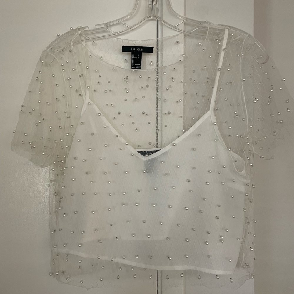 Pearl detailed blouse with liner